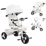 Mipan baby stroller 100 * 75 * 50cm blanc avec canopy pliant et panier de rangement - tricycle pour enfant ...