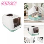 Mipan bac � liti�re pour chat de grande capacit� - ouvert ou ferm� - 36 * 51 * 34cm bleu ciel