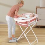 Mipan. baignoire pour b�b� sur pied - baignoire pour b�b� pliable - avec thermom�tre de digital + bonnet ...