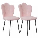Mipan. chaise - lot de 2 chaises de salle � manger en velours - chaise a manger rose - ergonomiques - ...