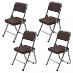 Mipan. chaise pliante lot de 4 chaises de confrence pliantes en cuir pu douillet et cadre en acier de ...