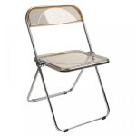 Mipan chaise pliante moderne en acrylique transparent - chaise pliante empilable en cristal ambre