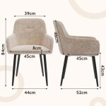 Mipan chaise de salle � manger avec dossier lot de 2 chaises pour chambre � coucher salle � manger beige ...
