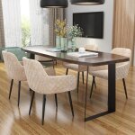 Mipan chaise de salle � manger avec dossier lot de 4 chaises pour chambre � coucher salle � manger beige ...