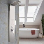 Mipan. colonne de douche hydromassage avec mélangeur - acier inoxydable - douche colonne pour salle de ... Mipan. colonne de douche hydromassage avec mélangeur - acier inoxydable - douche colonne pour salle de ...