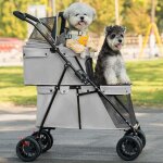Mipan. double couche poussette chien chat - pliable - avce ceinture de scurit + animaux voyage poussette ...
