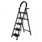 Mipan . escabeau 5 marches - pliant avec p�dale antid�rapante - �chelle stable en acier - max:150kg - ...