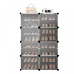 Mipan. meuble � chaussures plastiques - avec 16 compartiments rectangulaires + crochet + porte - pour ...