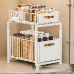 Mipan. organiseurs de placards - bac de rangements sous evier 2 niveaux organisateur coulissant avec ...