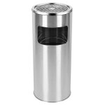 Mipan. poubelle en acier inoxydable 30l - avec seau int�rieur cendrier sur pied - pour h�tel jardin ext�rieur ...