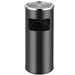 Mipan. poubelle en acier inoxydable 30l - avec seau int�rieur cendrier sur pied - pour h�tel jardin ext�rieur ...