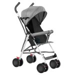 Mipan poussette  4 roues avec moustiquaire en coton et poche arrire (modle assis uniquement) gris