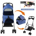 Mipan . poussette pour chien pliable - animaux chariot avec �tui de transport - fen�tre en filet - panier ...