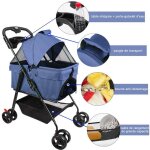 Mipan . poussette pour chien pliable - animaux chariot avec �tui de transport - fen�tre en filet - panier ...