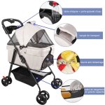 Mipan . poussette pour chien pliable - animaux chariot avec �tui de transport - fen�tre en filet - panier ...