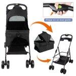 Mipan . poussette pour chien pliable - animaux chariot avec �tui de transport - fen�tre en filet - panier ...