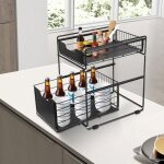 Mipan. rangement sous evier - etagere de placard - corbeille de placard - panier de placard - noir