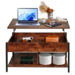 Mipan. table basse blanche plateau relevable - 90x62x48cm - rectangulaire table basse - table basse (couleur ...