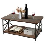 Mipan. table basse salon - table basse rectangulaire - 100x52x47cm - pieds de table solides - marron ...