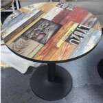 Mipan. table de bistrot ronde - table de bar haute -  60 cm - hauteur 72 cm - table basse jardin - max:120kg ...