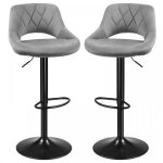 Mipan. tabouret bar - lot de 2 - chaise bar haute avec pieds en m�tal pour cuisine et comptoir - tissu ...