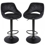 Mipan. tabouret bar - lot de 2 - chaise bar haute avec pieds en m�tal pour cuisine et comptoir - tissu ...