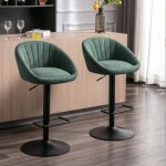 Mipan. tabouret de bar - lot de 2 chaise bar haute en tissu - avec repose - pieds pour bar - cuisine ...