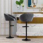 Mipan - tabouret de bar - lot de 2 chaise bar haute en tissu - avec repose - pieds tabourets hauts - ...