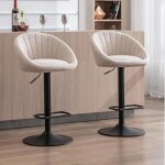 Mipan - tabouret bar lot de 2chaise bar en tissu rglable chaise haute cuisine avec repose - pieds pour ...