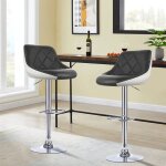 Mipan tabouret de bar lot de 2 hauteur rglable gris devant et blanc derrire