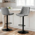 Mipan. tabouret bar lot de 2 - r�glable en hauteur (83 - 103cm) - tabouret de bar pivotant - avec dossier ...