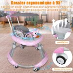 Mipan. trotteur bb fille - trotteur marche bb - pousseur pliable avec lumire et musique - rglable ...