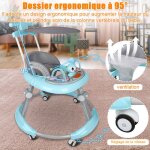 Mipan. trotteur bb garon - trotteur marche bb - pousseur pliable avec lumire et musique - rglable ...