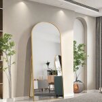 Miroir arqu pleine longueur 80x180cm grand miroir de sol inclin miroir de courtoisie mural de salon ...