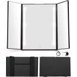 Miroir coiffeur 360 lumineux 3 faces pliable hauteur rglable avec miroir grossissant 10x montage mural ...