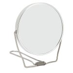 Miroir de courtoisie réversible 360° cadre en aluminium miroir argenté avec support en inox pour bureau ... Miroir de courtoisie réversible 360° cadre en aluminium miroir argenté avec support en inox pour bureau ...
