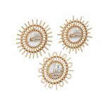 Atmosphera - lot de 3 miroirs soleil en rotin - diam. 28 cm - beige Atmosphera - lot de 3 miroirs soleil en rotin - diam. 28 cm - beige