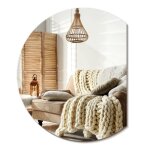 Miroir demi cercle miroir de lavabo moderne pour salle de bain maquillage cercle biseaut montage mural ...
