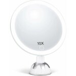 Miroir grossissant 10x lumineux pour maquillage 30 led hd gradation 3 modes facile installer couleurs ...