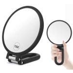 Miroir grossissant 15x - 12cm miroir � main avec poign�e - pliable - 15x / 1x miroir double face pour ...