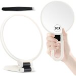 Miroir grossissant 30x avec poignée - miroir de maquillage à double face (1x / 30x) pliable & portable ... Miroir grossissant 30x avec poignée - miroir de maquillage à double face (1x / 30x) pliable & portable ...