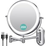 Miroir grossissant �clair� 8 pouces 3 modes de couleur 1x / 10x recharge usb pivotant � 360� et extensible ...