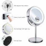 Miroir grossissant lumineux rotation 360 x10 miroir maquillage pivotant double face avec support sur ...