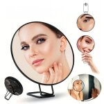 Miroir grossissant rond 10x avec 3 ventouses et support réglable à 360 degrés - noir Miroir grossissant rond 10x avec 3 ventouses et support réglable à 360 degrés - noir