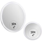 Miroir grossissant avec ventouse - holisane - lot de 2 - grossissement x30 et x20 - 15x10 cm - ventouses ...