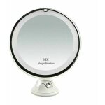 Miroir grossissant x10 avec �clairage led pour voyage dot� dune ventouse pour fixation murale et dune ...