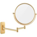 Miroir grossissant - miroir rond x10 - 20cm - mural dor - acier inoxydable et laiton