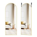 Miroir int�gral - songmics - 120x40 cm - cadre arqu� - verre tremp� - dor� clair