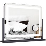 Miroir lumineux - homcom - led intensit� 3 modes d�clairage grossissement 10x port de charge usb touche ...