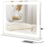 Miroir lumineux - homcom - led intensit 3 modes dclairage grossissement 10x port de charge usb touche ...